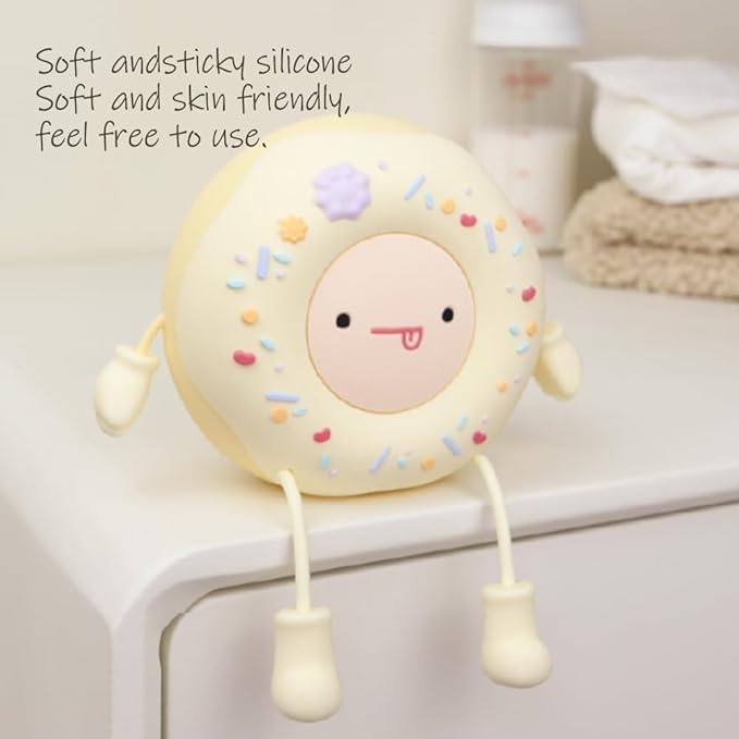 Cute Donut Night Light for Kids,Silicone Nursery Nightlight, Touch Control USB Rechargeable Lamps Breastfeeding Sweet Kawaii Dorm Room Decor Christmas Gift Baby Kids Girls Teens,Pink - Bloomnest