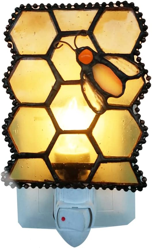 HUIMEIJU Tiffany Glass Night Light for Bedroom, Study, Aisle - Bloomnest