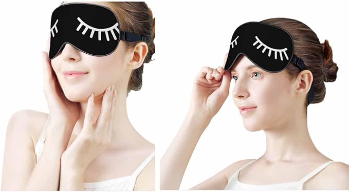 Silk Eyelashes Sleep Mask for Men Women, Adjustable Strap, Light Blocking, Comfortable, Perfect for Travel, Nap, Meditation - Bloomnest