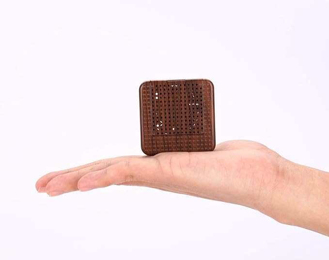 Weljoy Wood Grain Portable Diffuser for Essential Oils – Car or Travel, Mini Size, Quiet, Waterless, Re-Chargeable Battery or USB (Dark Brown) - Bloomnest