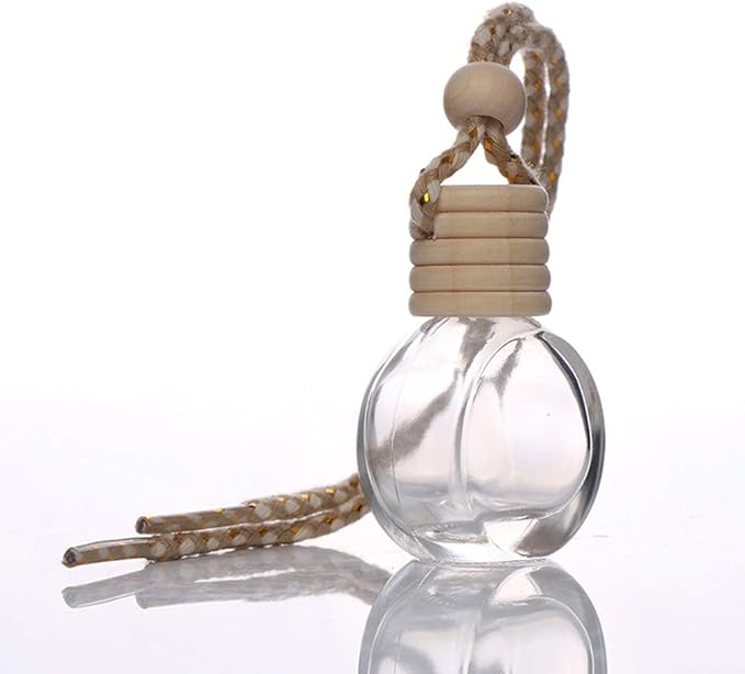 Car Aromatherapy Essential Oil Diffuser Bottle,10 Pack Car Air Freshener Bottle Empty Hanging Perfume Bottle Fragrance Decor Accessories Auto Window Ornament (round) - Bloomnest