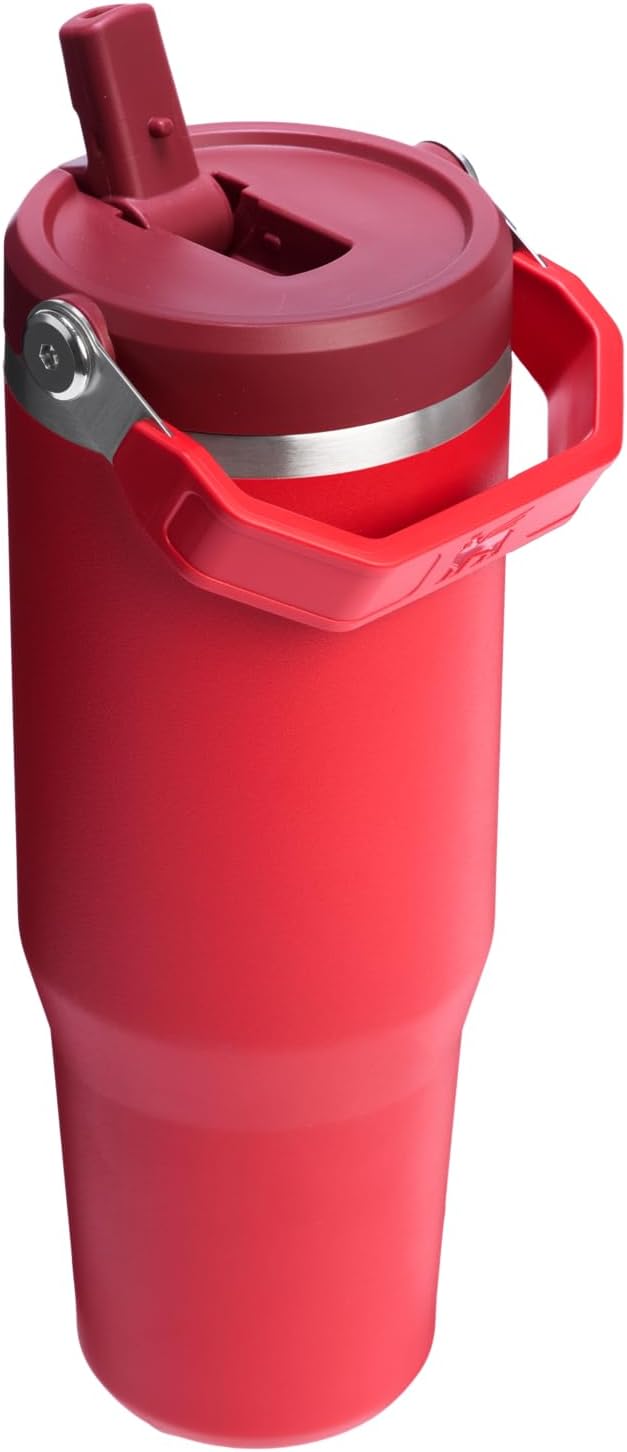 Stanley IceFlow 2.0 Flip Straw Tumbler with Handle 30 oz | Twist On Lid and Flip Up Straw | Leak Resistant Water Bottle | Insulated Stainless Steel | BPA-Free | Chili Red - Bloomnest