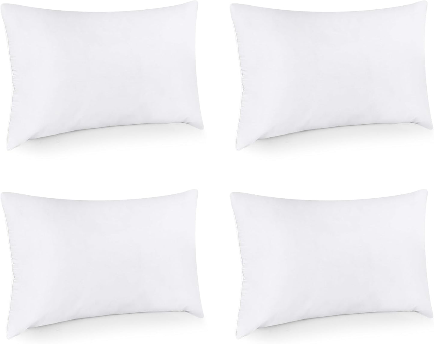Utopia Bedding Throw Pillows (Set of 4, White), 12 x 16 Inches Pillows for Sofa, Bed and Couch Decorative Stuffer Pillow