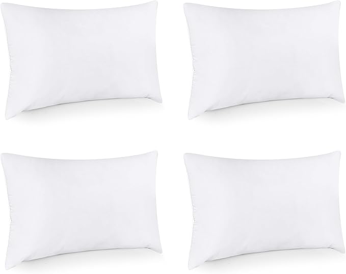 Utopia Bedding Throw Pillows (Set of 4, White), 12 x 16 Inches Pillows for Sofa, Bed and Couch Decorative Stuffer Pillow - Bloomnest