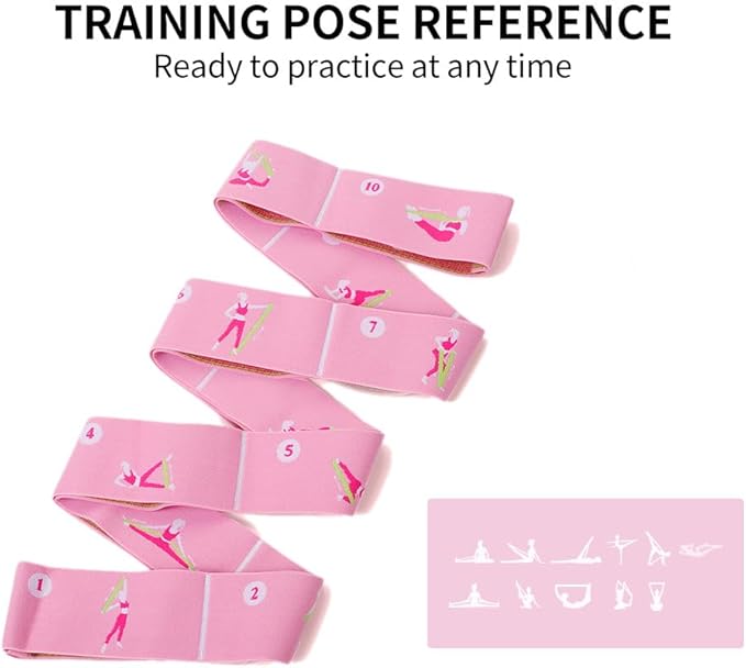 Resistance Bands 11 Loops with Guide Stretch Straps - Exercise Bands for Stretching, Yoga, Pilates & Physical Therapy - Elastic Fabric Workout Bands for Home Gym, Dance, Flexibility Training & Ballet Stretching Equipment - Bloomnest