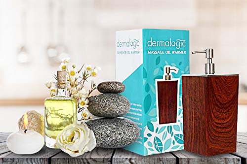 DERMALOGIC Massage Oil Warmer for Pro Spa Massage, Home Lotion Warmer with Aluminum Bottle Pump Set, Plug-in Oil Heater Beauty Salon Treatment Equipment - Bloomnest