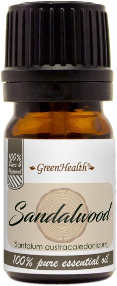 Sandalwood Essential Oil – 5 ml – 100% Pure & Natural – Premium Therapeutic Grade for Aromatherapy, Relaxation, Skin & Diffuser – GreenHealth Greenals