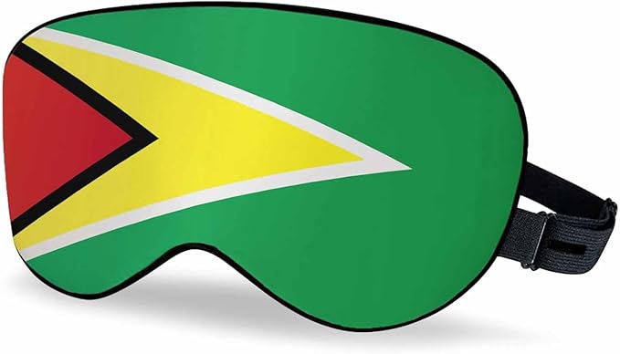 Guyana Flag Sleep Eye Mask Guyana State National Symbol Men Women Sleep Mask with Adjustable Strap Eye Cover Eye Shade for Travel, Nap,Meditation - Bloomnest