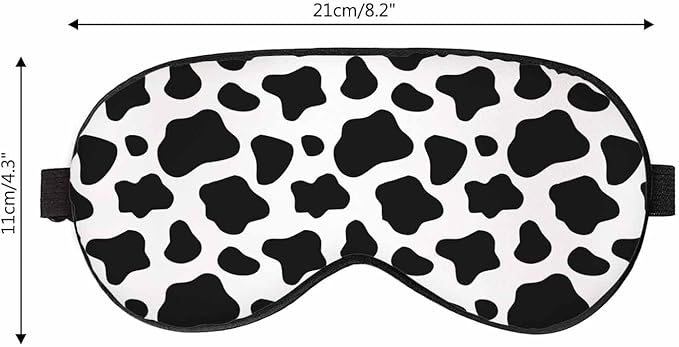 Black White Cow Sleep Eye Mask Skin Fur Spotted Men Women Sleep Mask with Adjustable Strap Eye Cover Eye Shade for Travel, Nap,Meditation - Bloomnest