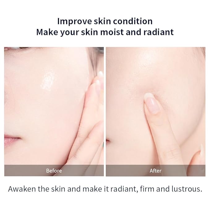 REAL DEEP HYALURONIC ACID GLOW MASK - Hydrating & Brightening Face Mask for Dry/Combination Dry Skin, Reduces Dullness & Fatigue, Camellia Fabric, 24H Moisturization - Bloomnest