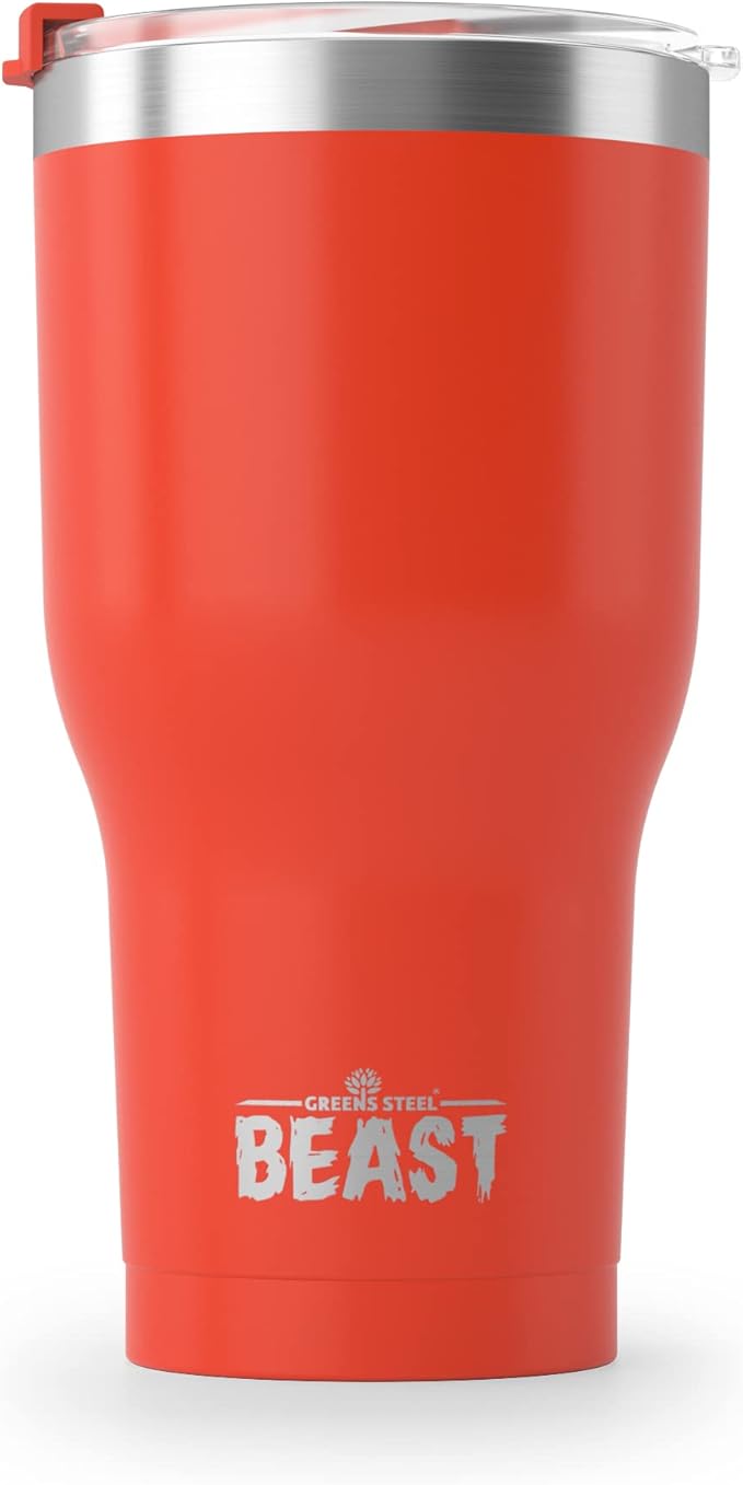 Beast 30 oz Tumbler Stainless Steel Vacuum Insulated Coffee Ice Cup Double Wall Travel Flask (Ladybug Red) - Bloomnest