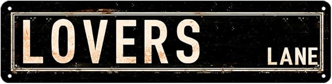 Lovers Lane Street Sign Vintage Poster for Room Decor Aesthetic Grunge Wall Art Downtown Girl Posters Retro Street Metal Tin Signs for Bedroom Coquette Wall Decor 4x16 Inch - Bloomnest