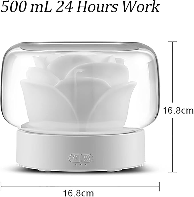 Diffusers for Essential Oils Large Room: SEVEYEE 500ml Aromatherapy Diffuser for Home Bedroom - Big Capacity Running 24 Hours Waterless Auto Off with 7 Colors Lights - White - Bloomnest