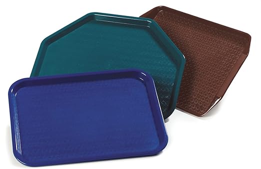 Carlisle FoodService Products Plastic Tray, 12" x 16" | Slate | Pack of 2 | Cafe | Fast Food - Bloomnest
