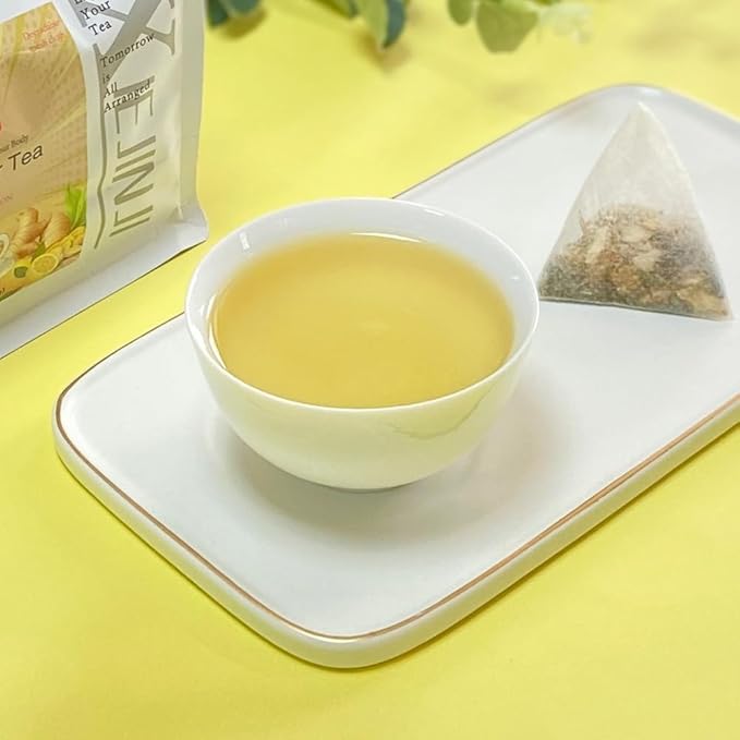 XIEJINJI Lemon Ginger Tea, 40 Tea Bags, 4.2g Each – Zesty & Warming Blend for Digestive Comfort, Immune Boost & Refreshing Energy - Bloomnest