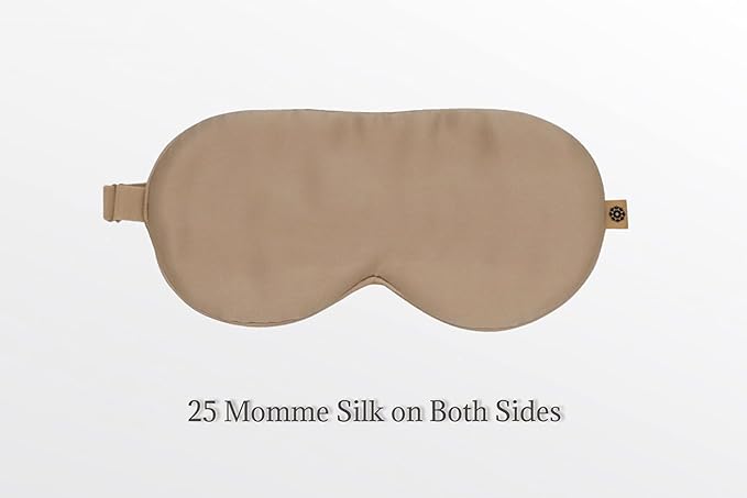 Premium 25 Momme Mulberry Silk Eye Mask for Sleeping (Champagne) - Bloomnest