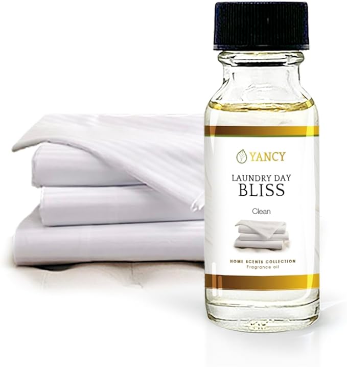 YANCY Laundry Day Bliss Home Collection Fragrance Oil (1/2 oz), Fresh Laundry-Inspired Scent, Clean Aroma for Diffusers, Oil Burners & Aroma Lamps, Crisp Scent for Daily Freshness YancySpa
