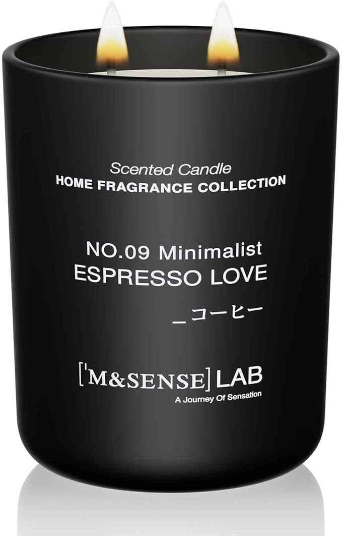 M&SENSE Natural Soy Candle| Espresso Love | 16.6 oz, 95H Burn | Minimalist Scented Candle for Relaxation, Gifting, Home Décor | for Bedroom, Office, Party Large - Bloomnest
