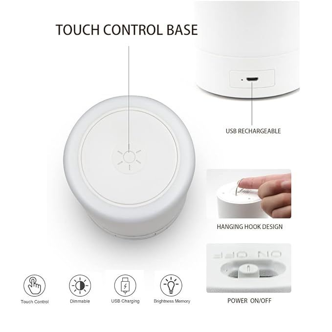 G Keni Nursery Baby Night Light for Kids, Portable LED Touch Night Lamp for Kids and Adult, Breastfeeding, Sleep Aid, USB Rechargeable Nursing Lamp, Bedside Dimmable Warm Night Light (2 Pack) - Bloomnest