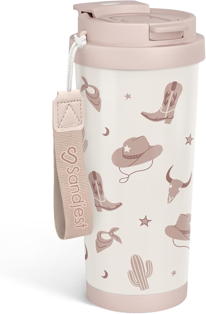 Cowgirl Tumbler - Stainless Steel 2-in-1 Lid Coffee Tumbler 18 oz, Insulated Western Travel Mug Gift for Women Girls Mother, Birthday Christmas - Bloomnest