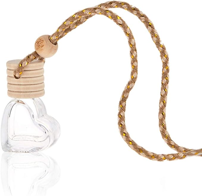 Car Aromatherapy Essential Oil Diffuser, 10 Pack Car Air Freshener Hanging Perfume Bottle Fragrance Decor Accessories Auto Window Ornament (heart) - Bloomnest
