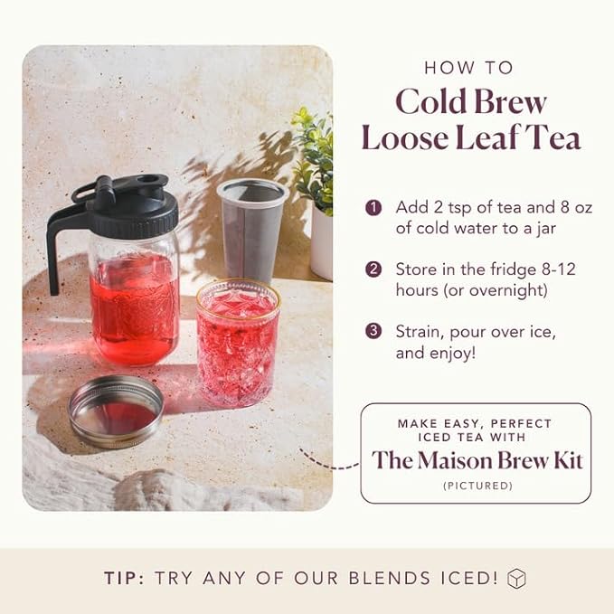Vanilla Sugar Cookie Herbal Tea – Caffeine-Free Loose Leaf Blend with Rooibos, Vanilla and Cinnamon – Naturally Smooth Flavor, No Added Sugar – 60 to 80 Cups – Small Batch USA – Plum Deluxe - Bloomnest