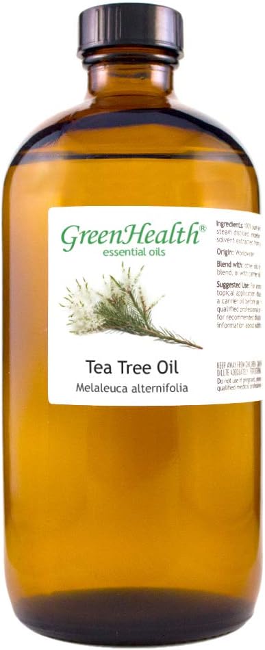 Tea Tree Essential Oil – 16 fl oz (473 ml) – 100% Pure & Undiluted – Steam-Distilled Melaleuca – Amber Glass Bottle – Natural Cleaning, Diffuser, and DIY Use – GreenHealth - Bloomnest