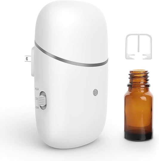 Plug in Waterless Diffuser, Up to 500 Sq. FT Coverage, Essential Oil Diffuser for Home, Office, Hotel, Small Wall Silent & Waterless Oil Diffuser for Scent Air - Bloomnest