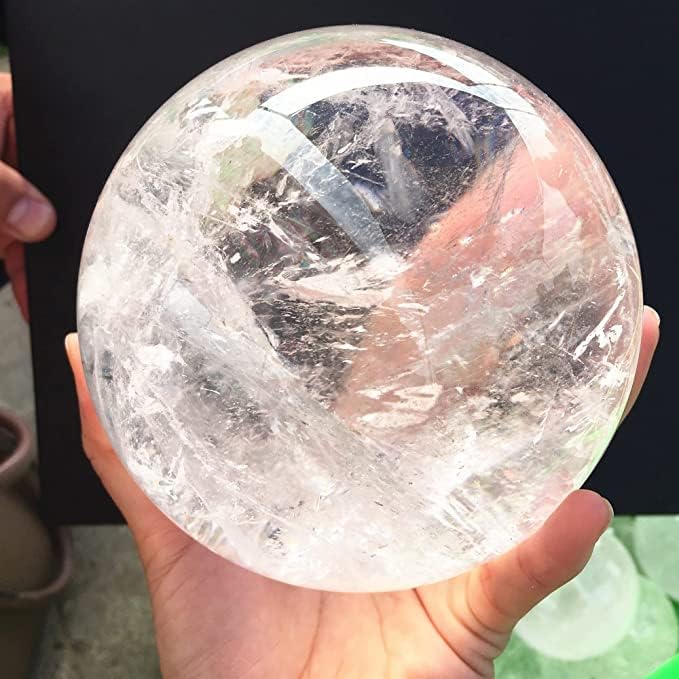 Natural Clear Quartz Crystal Ball,White Crystal Sphere Healing Crystal Ball with Stand Home Decor Prosperous Love Invite Wealth + Pedestal (700g)… - Bloomnest
