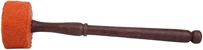 Hard Wood Felted Striker, Handmade Hard Wood Multi-Purpose Tibetan Buddhism Singing Bowl Mallet Striker Stick for Meditation Chakra Healing Prayer and Yoga (Orange) - Bloomnest