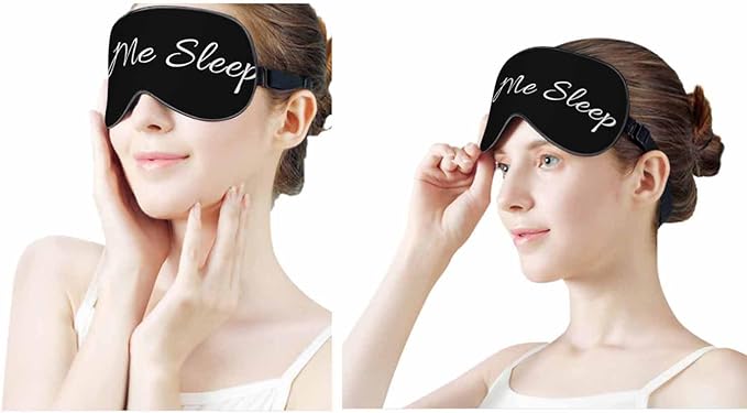 Funny Words Sleep Mask Let Me Sleep Men Women Sleep Mask with Adjustable Strap Eye Cover Eye Shade for Travel, Nap,Meditation - Bloomnest