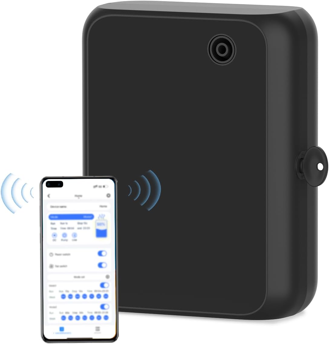 Smart Essential Oil Diffuser with Bluetooth,Waterless Scent Machine for Home,Office,Hotel,and Large Room – Timer Function & Quiet Operation,Black