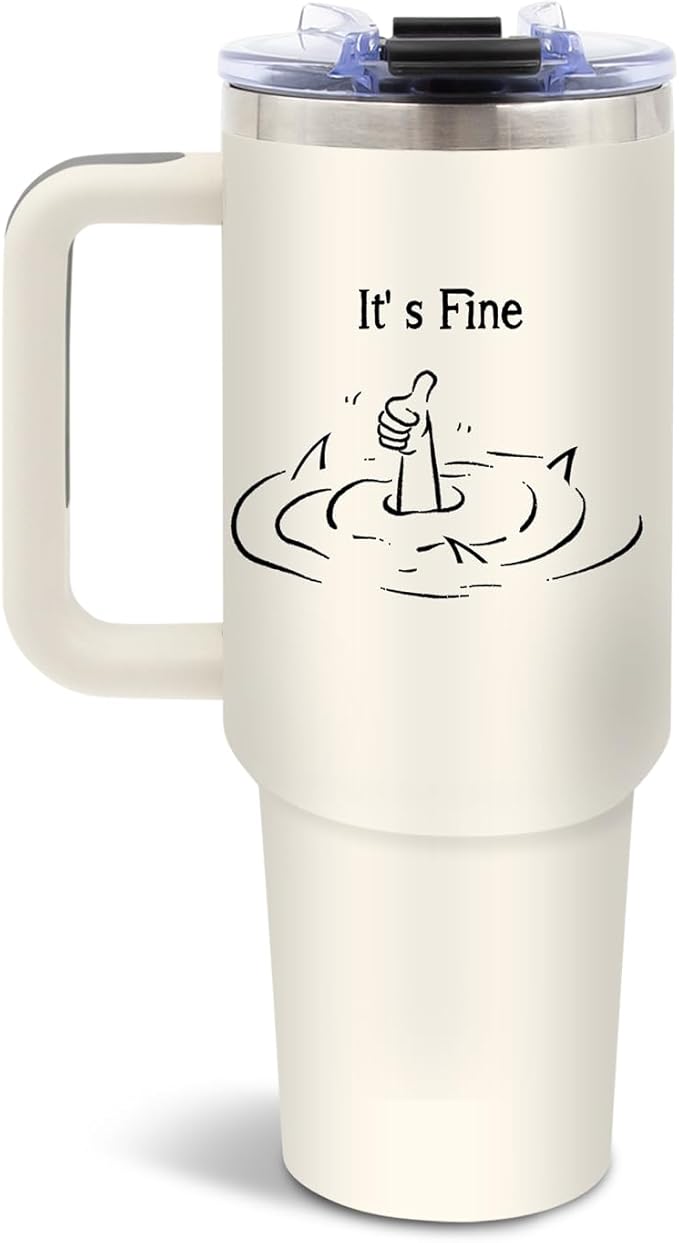DUUV Motivational Gifts for Women Men, Funny Saying Tumbler 40 Oz with Handle Lid and Straws, Funny Coworker Gifts for Work Office, Inspirational Gift for Birthday Christmas, 1PCS - Bloomnest