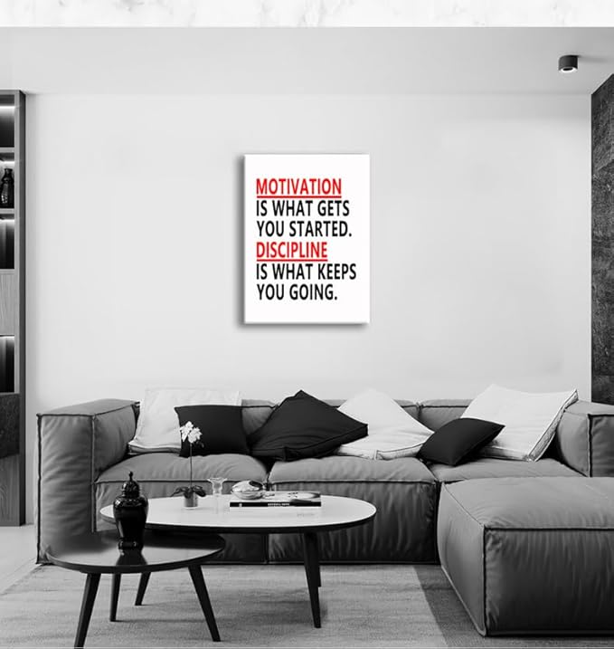 Inspirational Canvas Wall Art Office Wall Decor Motivational Painting Inspiring Entrepreneur Discipline Posters Prints Motivation Artwork Decor Framed for Home Office Classroom[30''W x 40''H] - Bloomnest