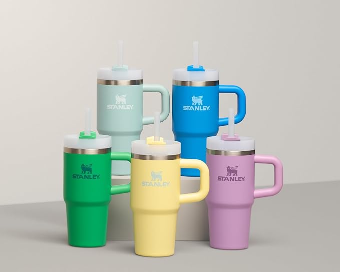 STANLEY Quencher H2.0 Tumbler with Handle and Straw 20 oz | Flowstate 3-Position Lid | Cup Holder Compatible for Travel | Insulated Stainless Steel Cup | BPA-Free | Meadow - Bloomnest
