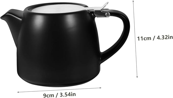 Angoily Ceramic Tea Pot with Strainer for Loose and Flower Tea Small Capacity Kitchen Teapot with Comfortable Handle Easy to Clean and Pour for Home Brewing and Giving