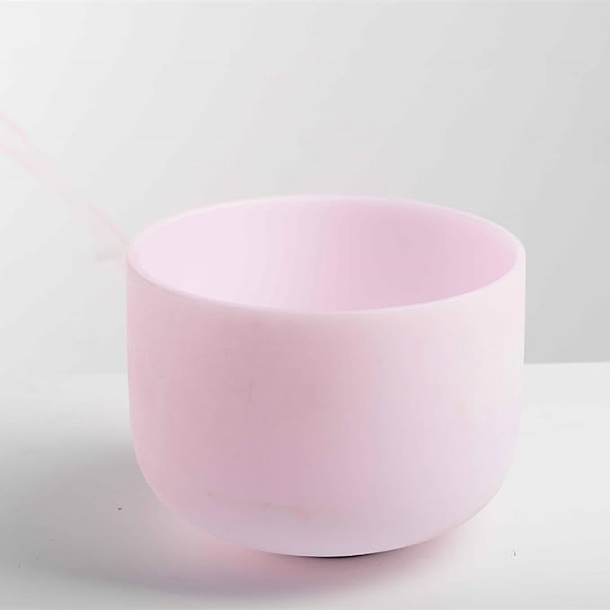 Hye-eun Gemstone Morganite Fusion Crystal Singing Bowl 432hz Heart Chakra 8 inch F Note Sound Bowl with Bag Rubber Mallet and O-Ring - Bloomnest
