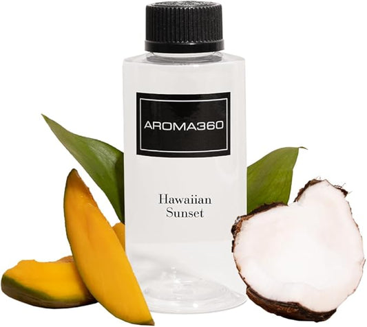 Aroma360 | Hawaiian Sunset Oil Blend | Hotel Inspired Luxury Essential Oil Diffuser | Aromatherapy Scent Diffuser Oil | Mango, Coconut and Vanilla 6.7 fl oz, 200 mL - Bloomnest
