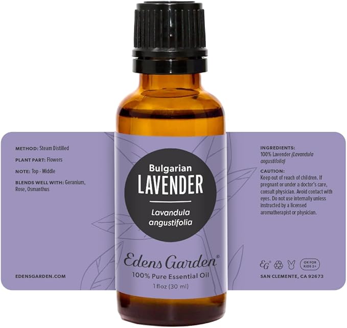 Edens Garden Lavender- Bulgarian Essential Oil- 100% Pure Premium Grade, Undiluted, Natural, Therapeutic, Aromatherapy, The Best for Diffuser, Skin, Humidifiers, Kid Safe 30 ml (1 fl oz) EdensGarden