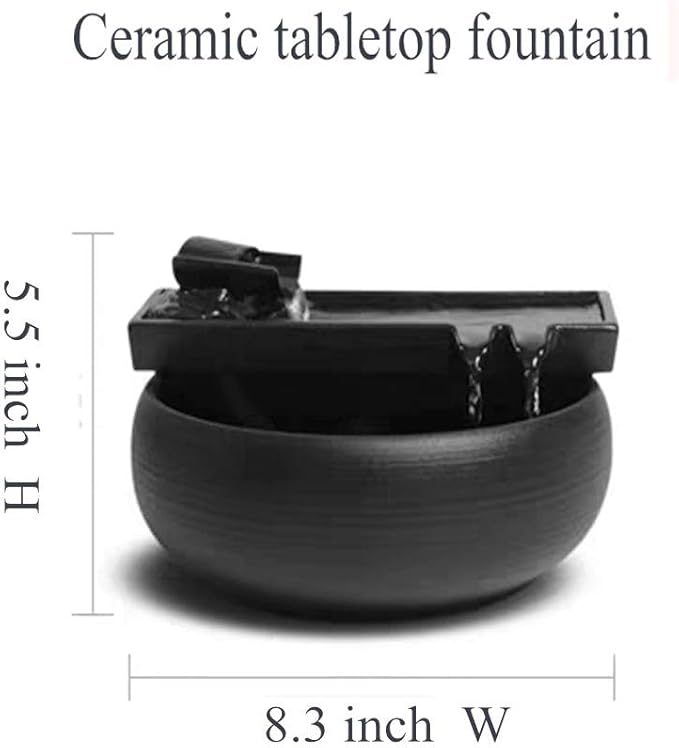 Ceramic Tabletop Fountain for Indoor and Outdoor Table Desk Office Patio (Ceramic Fountain) - Bloomnest