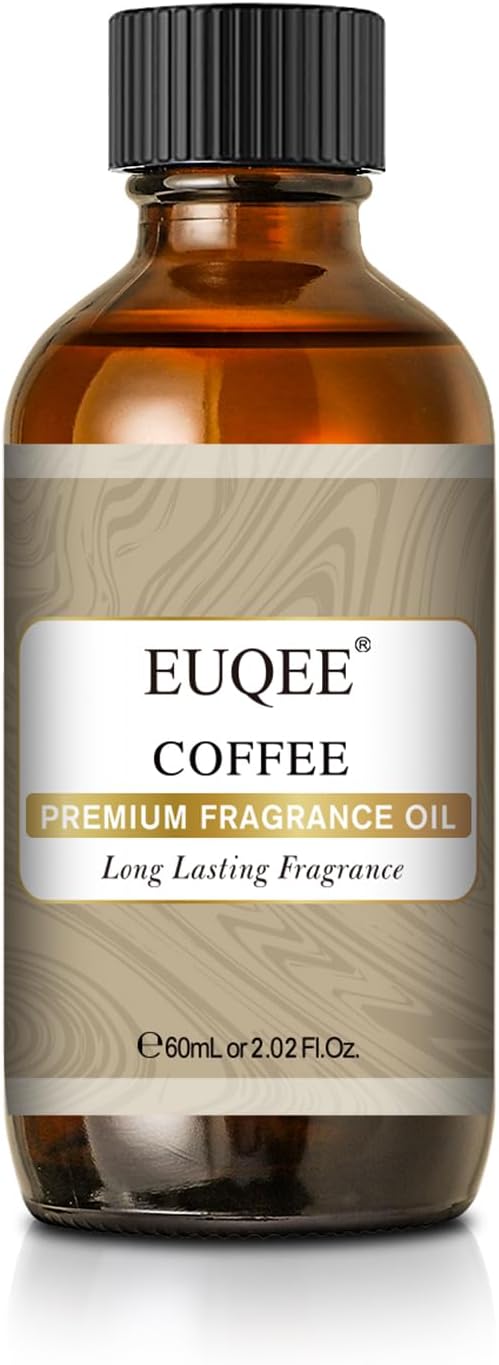 EUQEE 60ML Coffee Fragrance Oil 2.02 Fl oz Premium Fragrance Essential Oils with Glass Dropper for Diffuser, DIY Bath Bombs, Aromatherapy, Soap Candle Making
