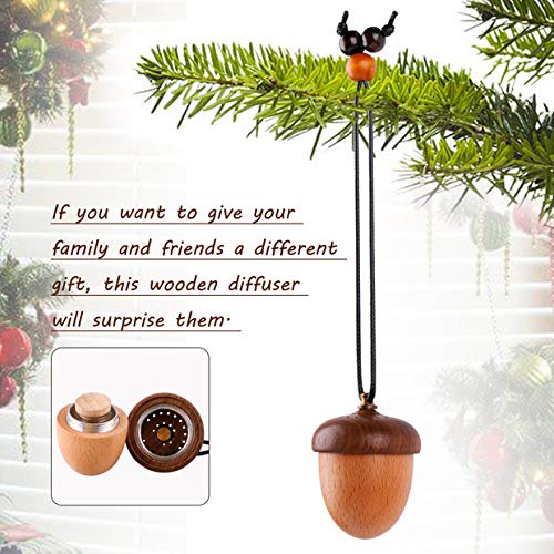 Wooden Acorn Essential Oil Car Diffuser Air Freshener Hang Decoration Brown - Bloomnest