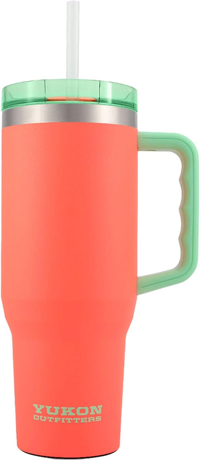 Yukon Outfitters Fit Forty 40oz Double Wall Vacuum Insulated Stainless Steel Tumbler with Reusable Straw & Ergonomic Handle | For Hot or Cold Beverage, Sundance - Bloomnest
