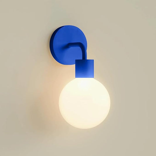 Wireless Wall Sconce (Shark Tank) Rechargeable & Dimmable LED Light w/App Control & Damage-Free Install, Moveable Modern Ambient Lighting for Elegant Home & Bedroom Decor | Blue - Bloomnest