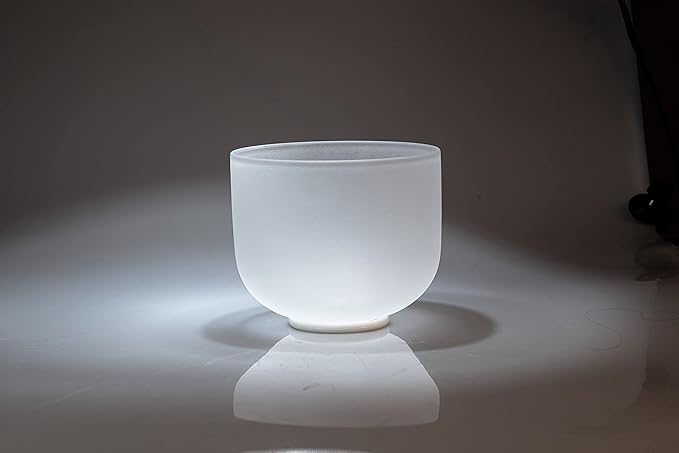 TOPFUND 432 Hz A Note Crystal Singing Bowl 10 inch Third Eye Chakra with Heavy Duty Carrying Case and Suede Mallet