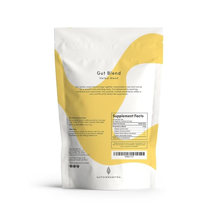Digestive Tea – Leaky Gut Blend by AutoimmuniTea – Overall Digestive Support, and Stomach Sooth, Made of Organic Marshmallow root and Licorice Root, Cinnamon and Chamomile, IBS AIP Diet – 15 Tea Bags - Bloomnest