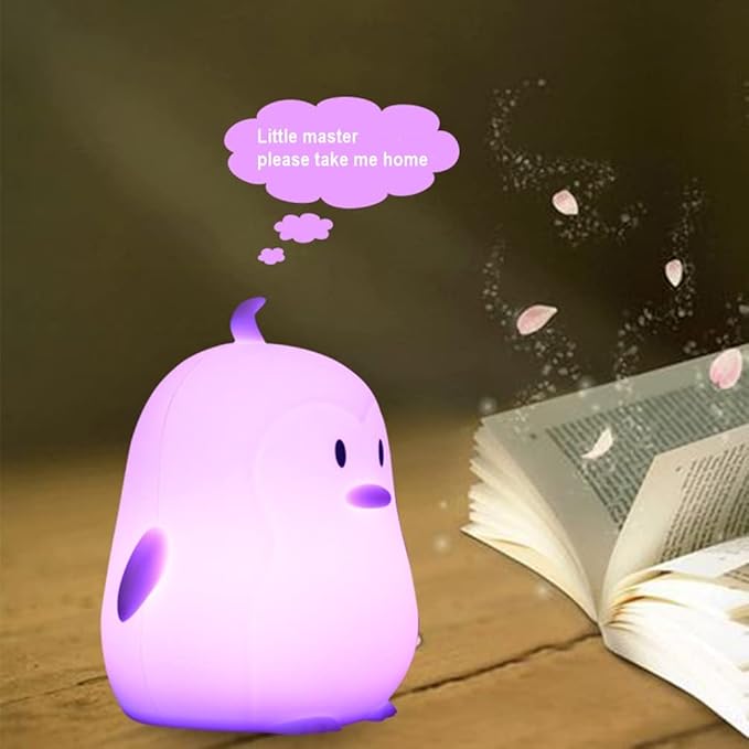 Penguin Night Light for Kids Silicone Sleep NightLights, 9 Colors Baby Light Bedside Lamp Bed Room Children Decorative Lamps for Toddlers/Boys/Girls/Adults/Bedroom/Bathroom/Outdoor - Medium - Bloomnest