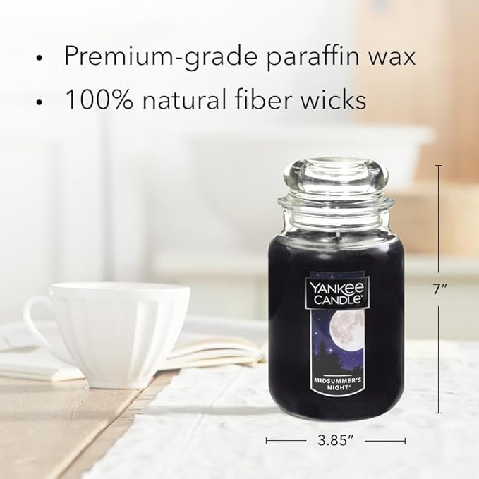 Yankee Candle MidSummer's Night Scented Classic Large Single Wick Jar Candle 22oz with Over 110 Hours of Burn Time Ideal for Dinner Parties Relaxing Saturdays and Special Occasions - Bloomnest