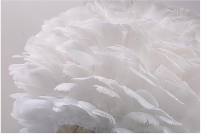 Nordic Feather Floor Lamp Romantic Art Family a Living Girls' Room Bedroom Creativity LED Decorative Standing Light (H) - Bloomnest