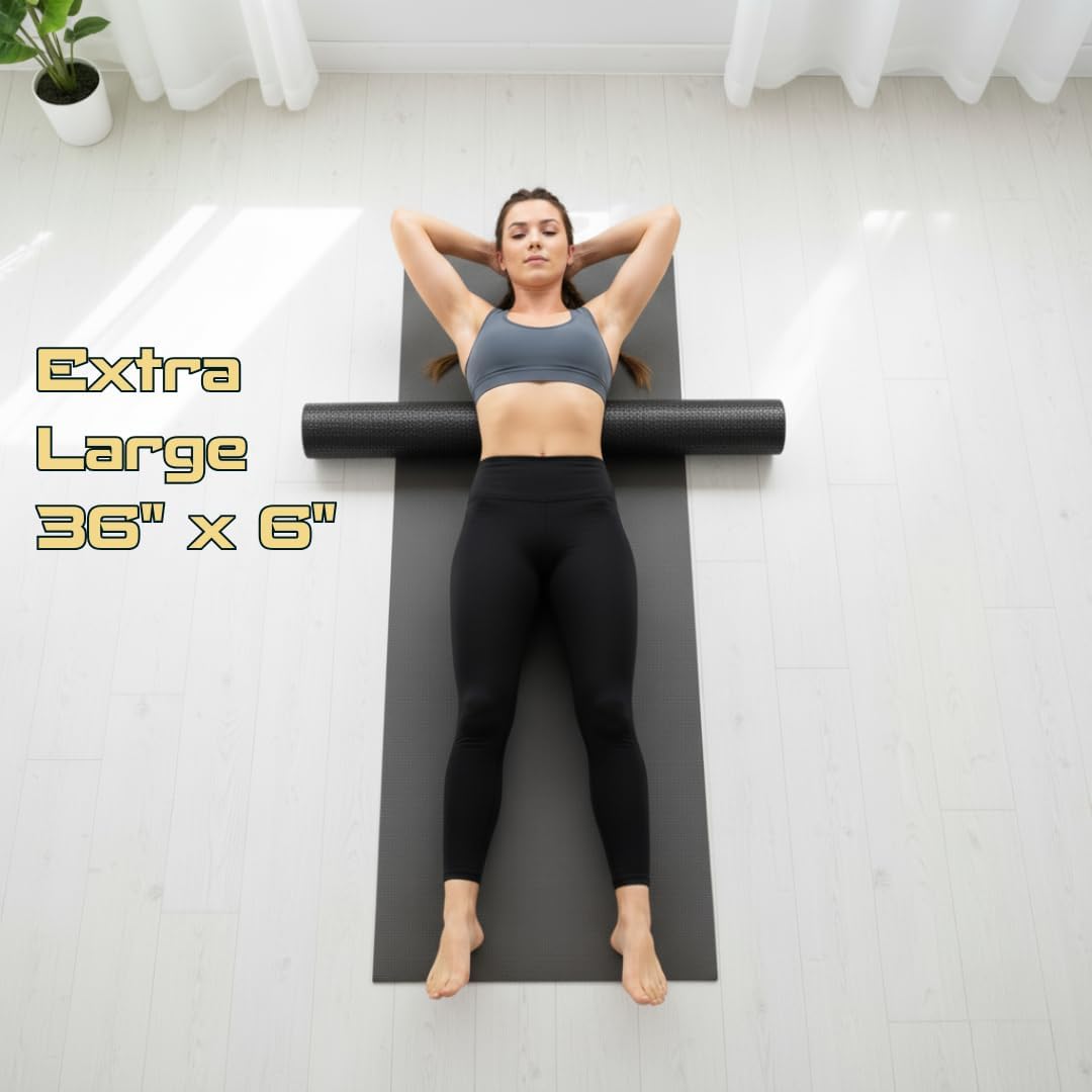 Fitizen Foam Roller – Muscle Massage Rehab Stiff Back Pain Physical Therapy Deep Tissue Firm Exercise Equipment Home Gym Stress Yoga Pilates for The Fit Citizen by FitNation